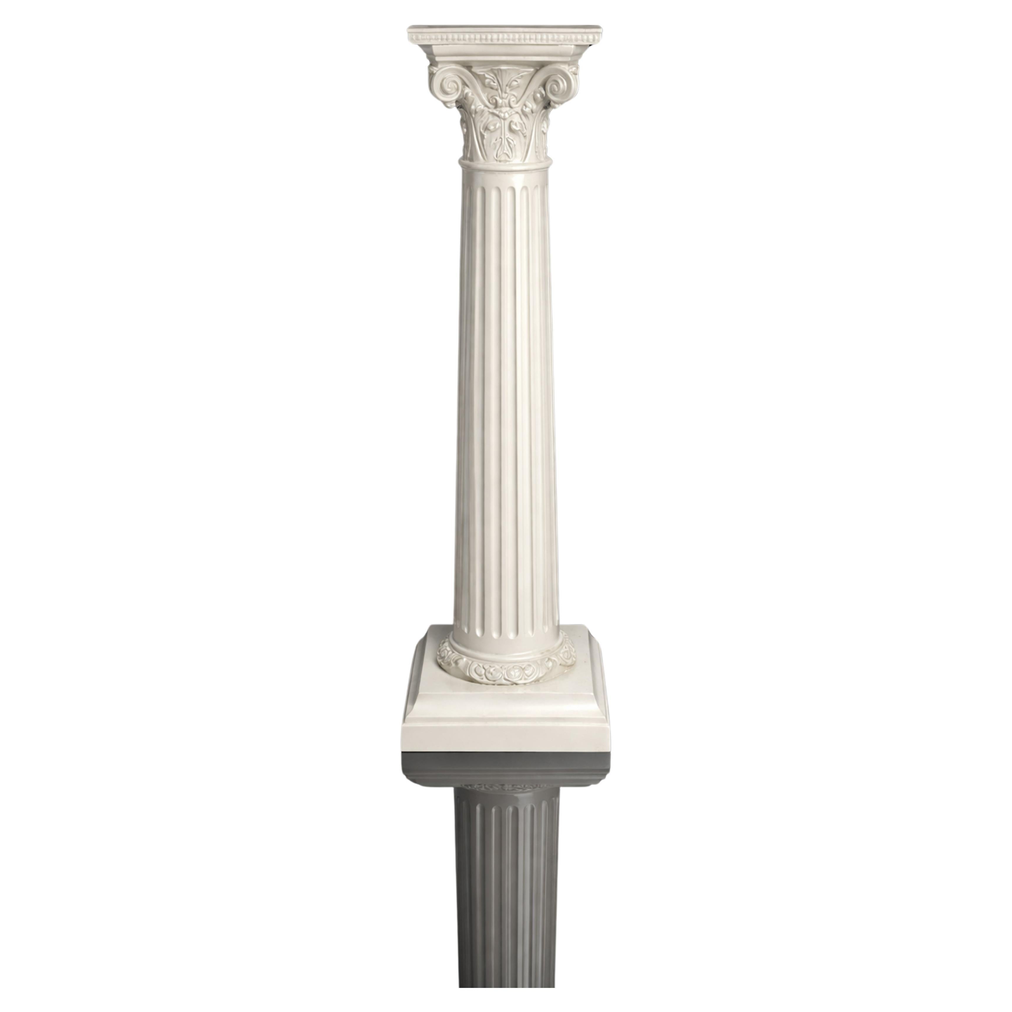 Belle Epoque French Off White Column Pedestal, Late 19th Century