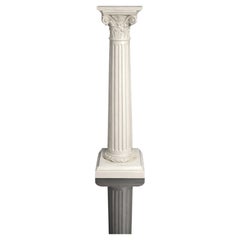 Belle Epoque French Off White Column Pedestal, Late 19th Century
