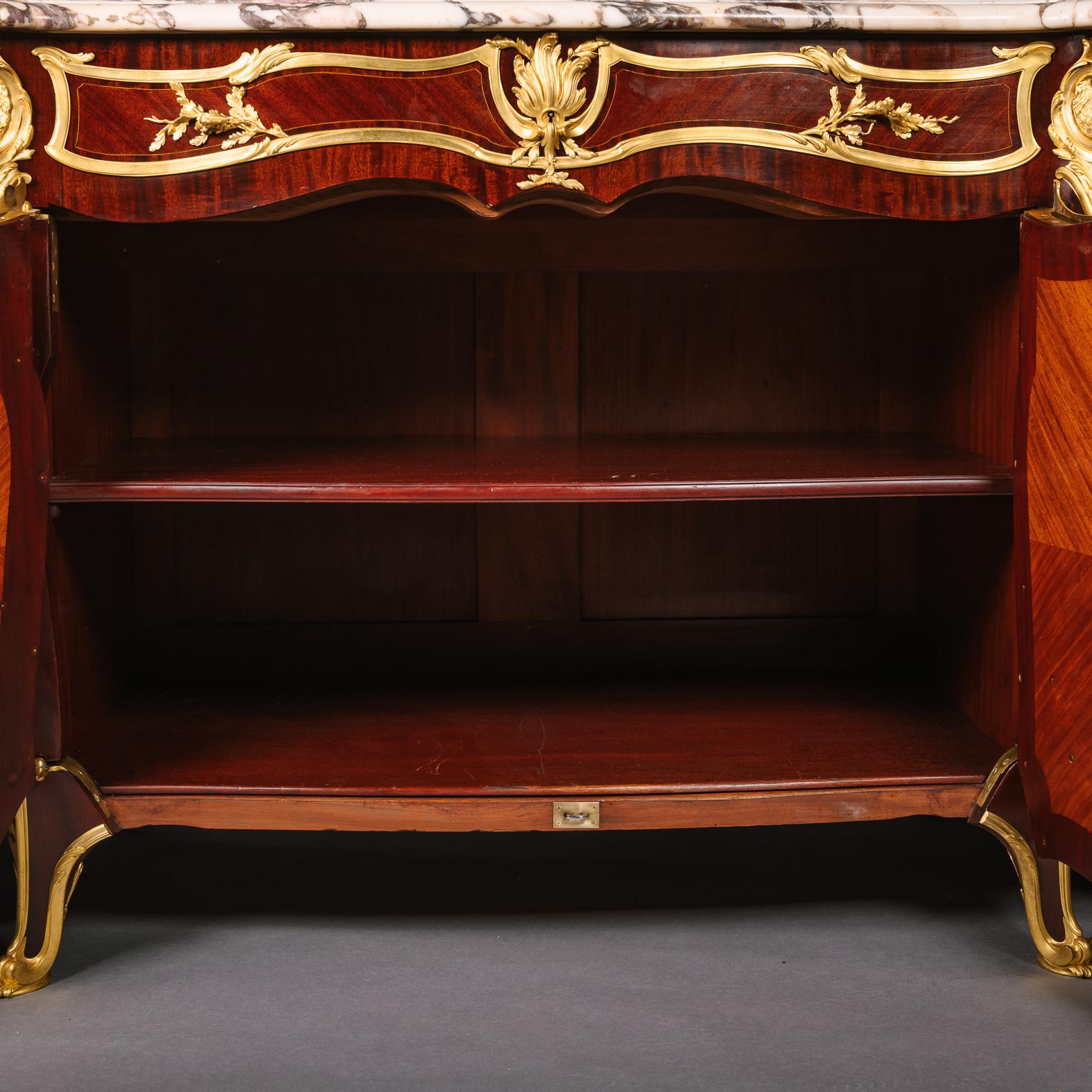 Belle Epoque Gilt-Bronze Mounted Parquetry Inlaid Buffet, By François Linke For Sale 9