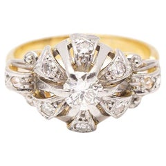 Belle-Époque-Ring aus Gold, Platin und Diamanten