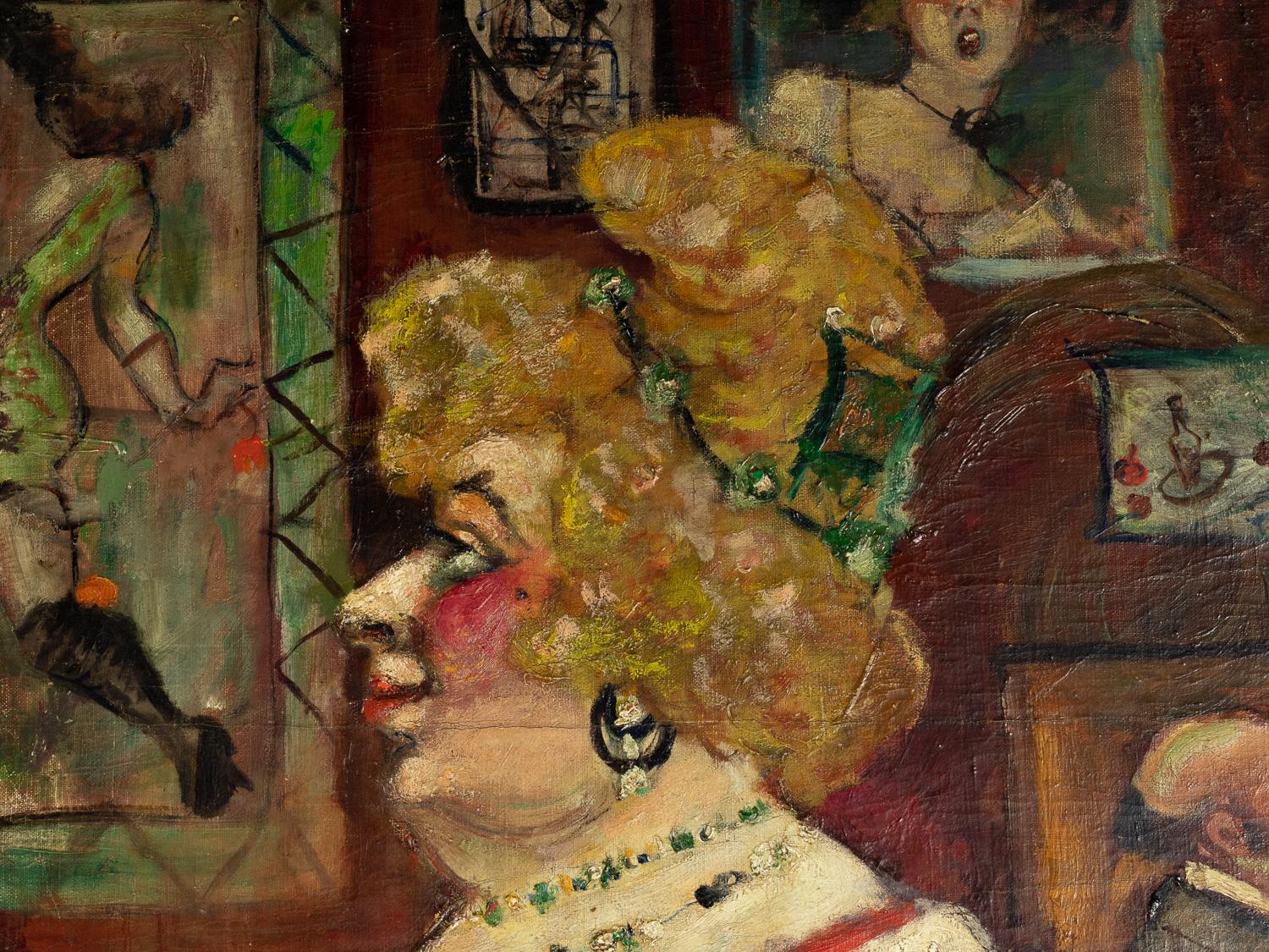 French Belle Epoque Impressionist Woman Painting, 19th Century For Sale