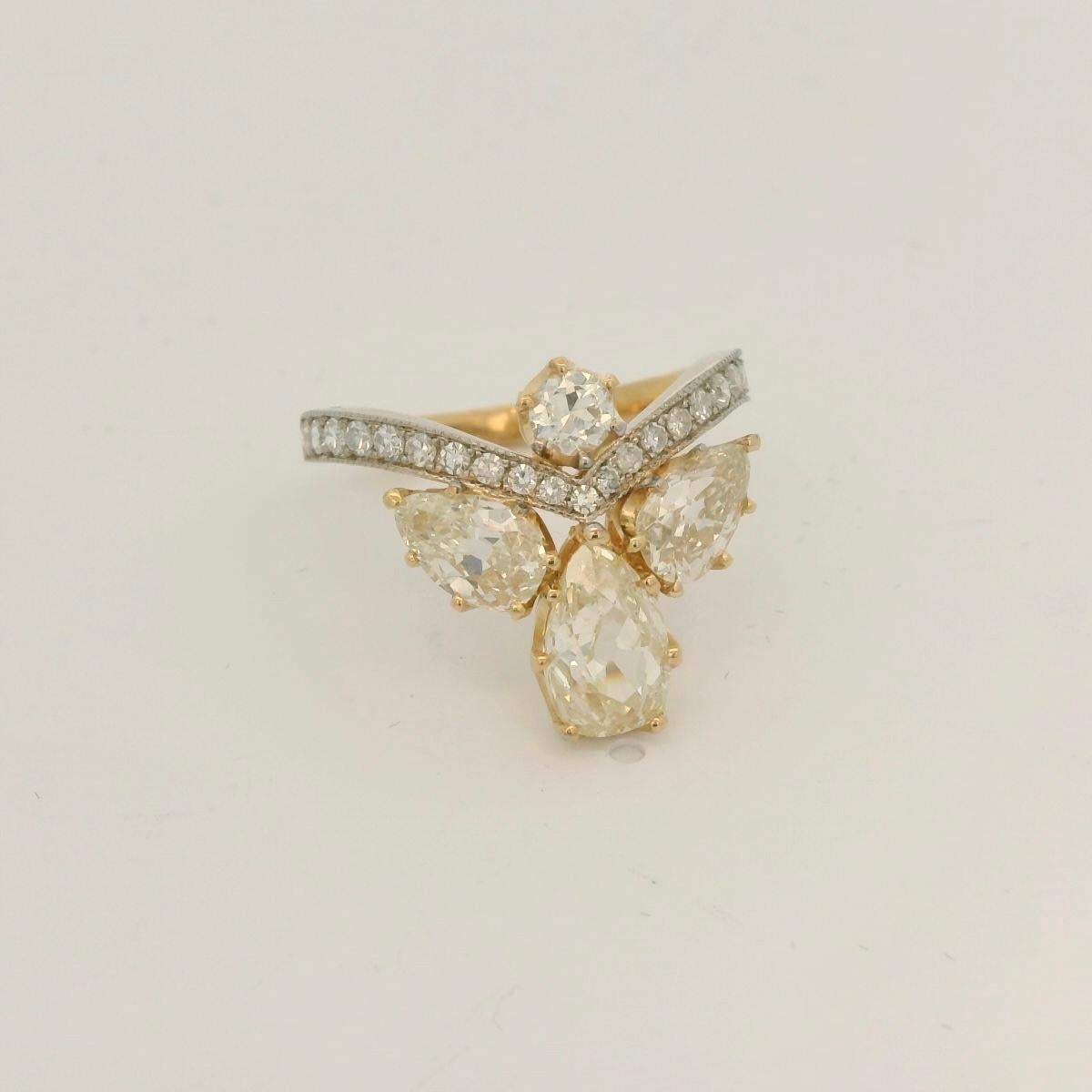 Belle Époque Belle époque inspired 2.75 Carats diamond ring