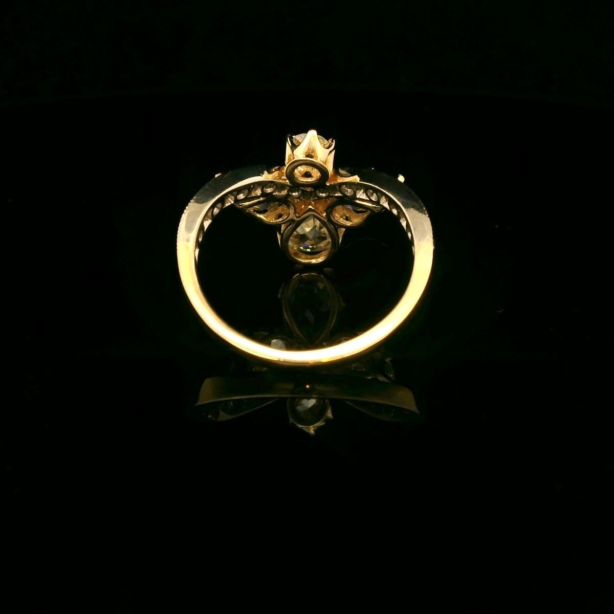 Women's or Men's Belle époque inspired 2.75 Carats diamond ring