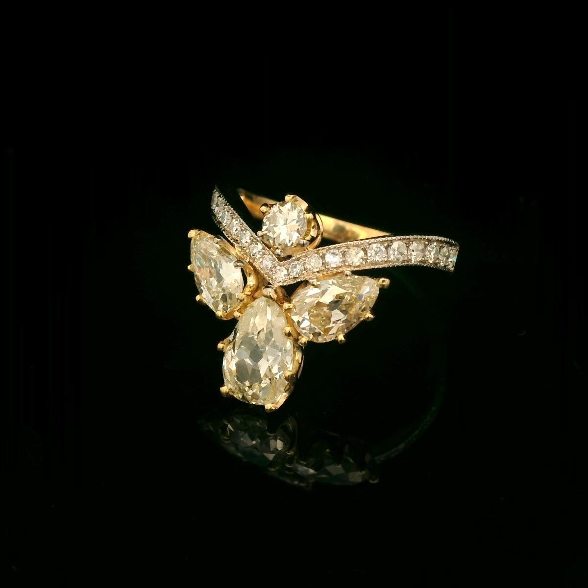Belle époque inspired 2.75 Carats diamond ring 1