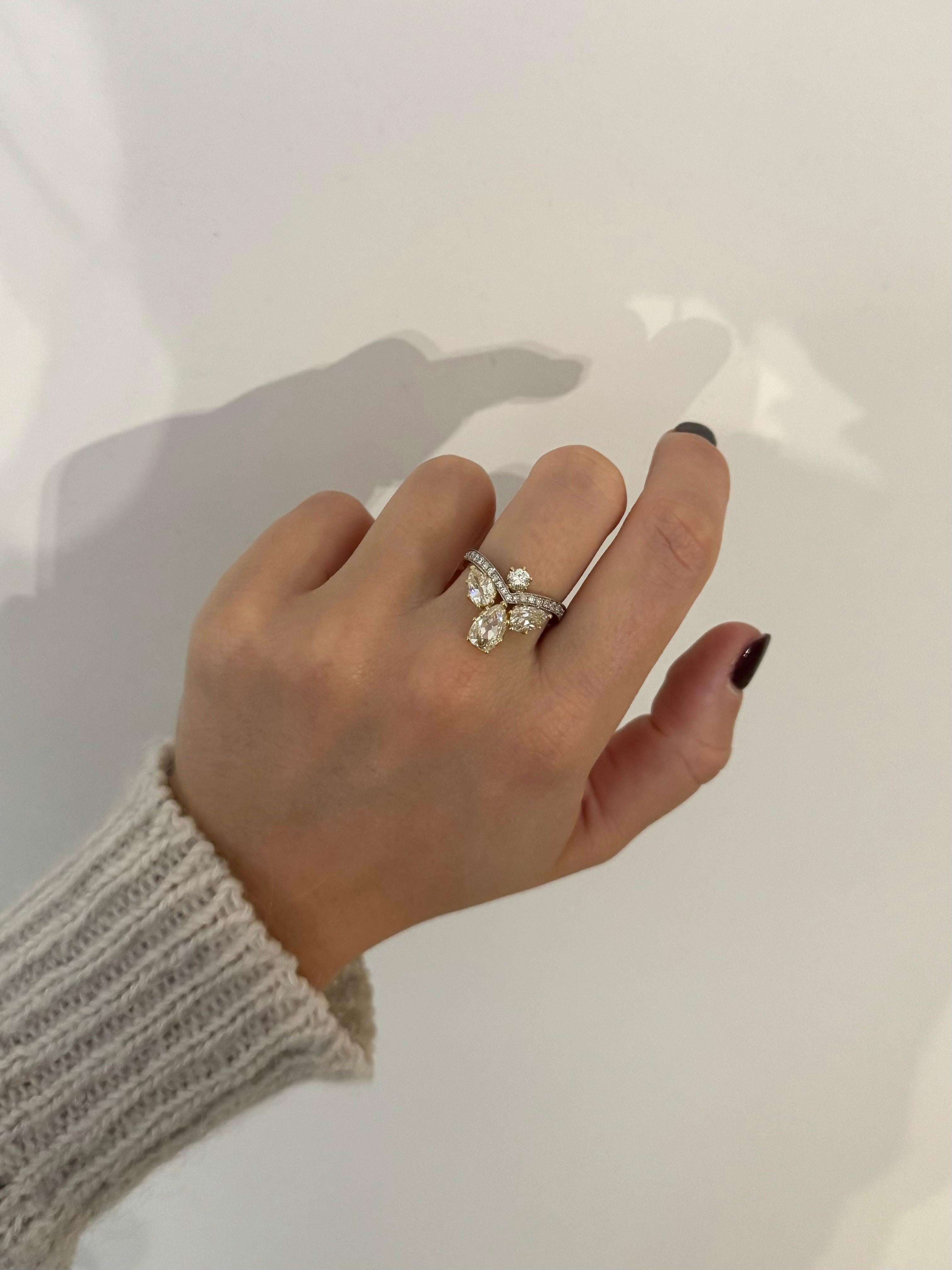 Belle époque inspired 2.75 Carats diamond ring 2