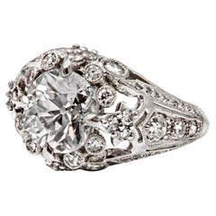 Belle Époque Inspired Diamond and Platinum Ring