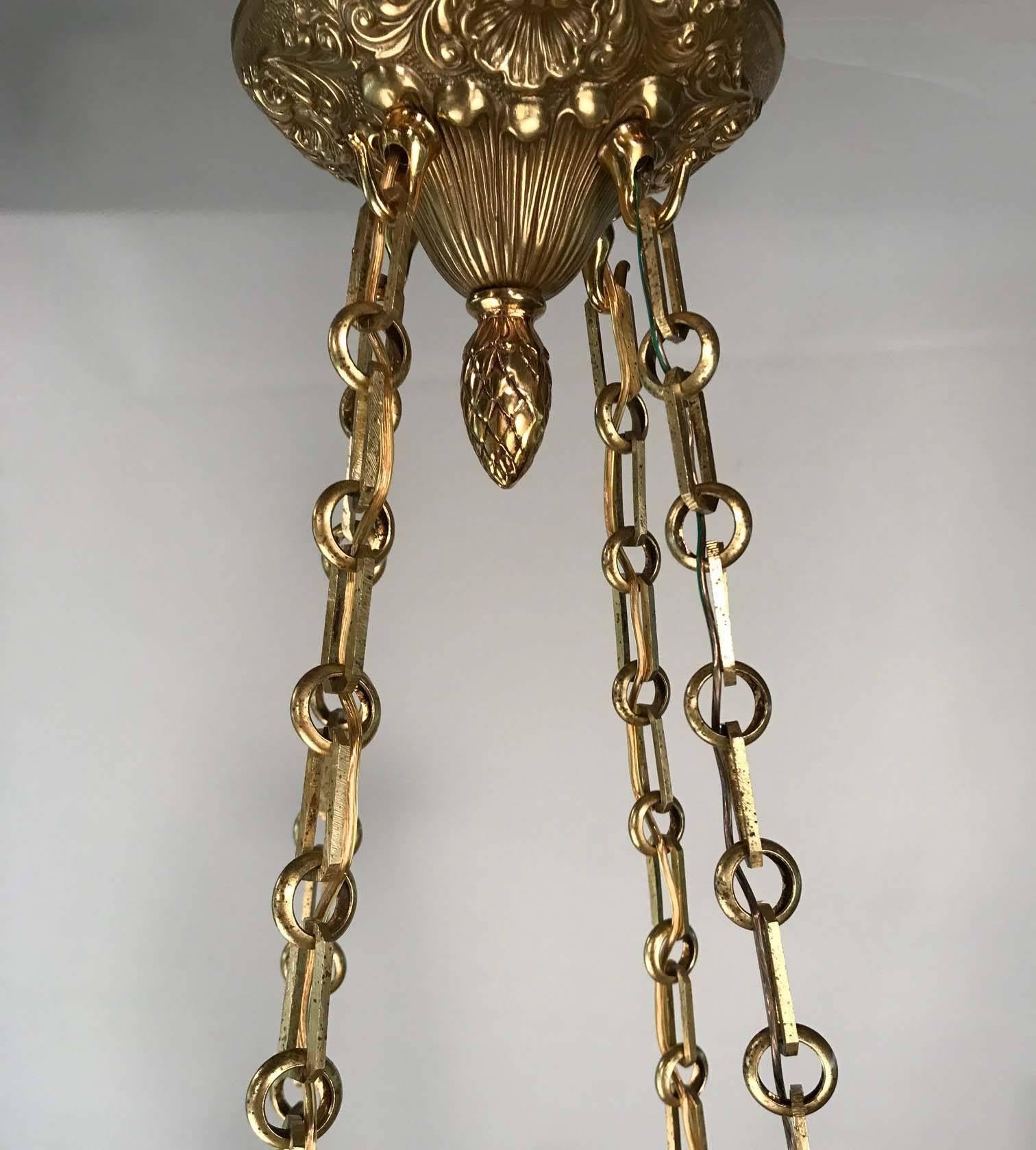 Belle Époque Belle Epoque Louis XV Style Bronze Four-Light Chandelier