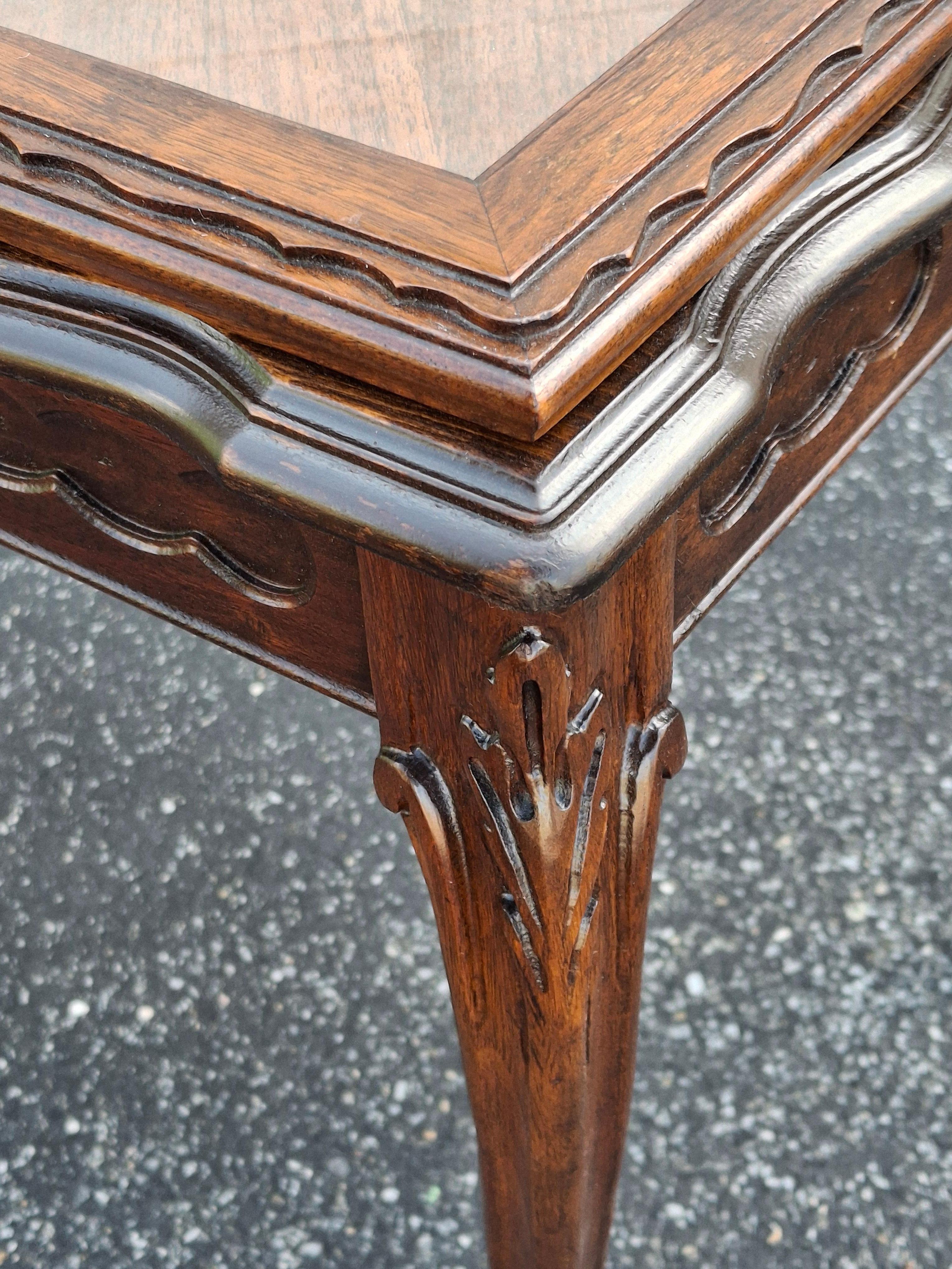 Belle Epoque Louis XV Style Side Table with Glass Serving Tray, Refinished For Sale 7