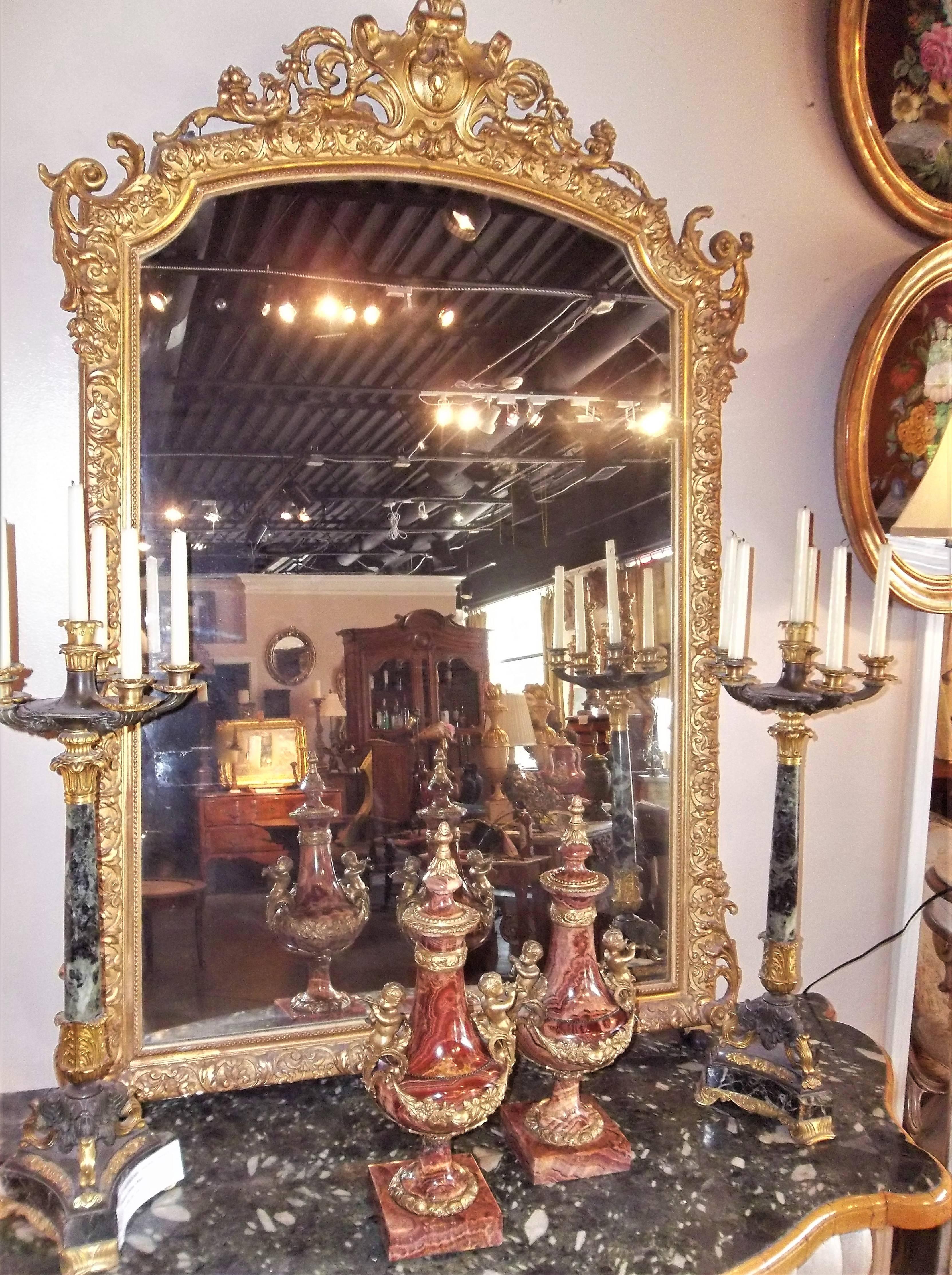 French Belle Epoque Louis XVI Style Gilt Mirror