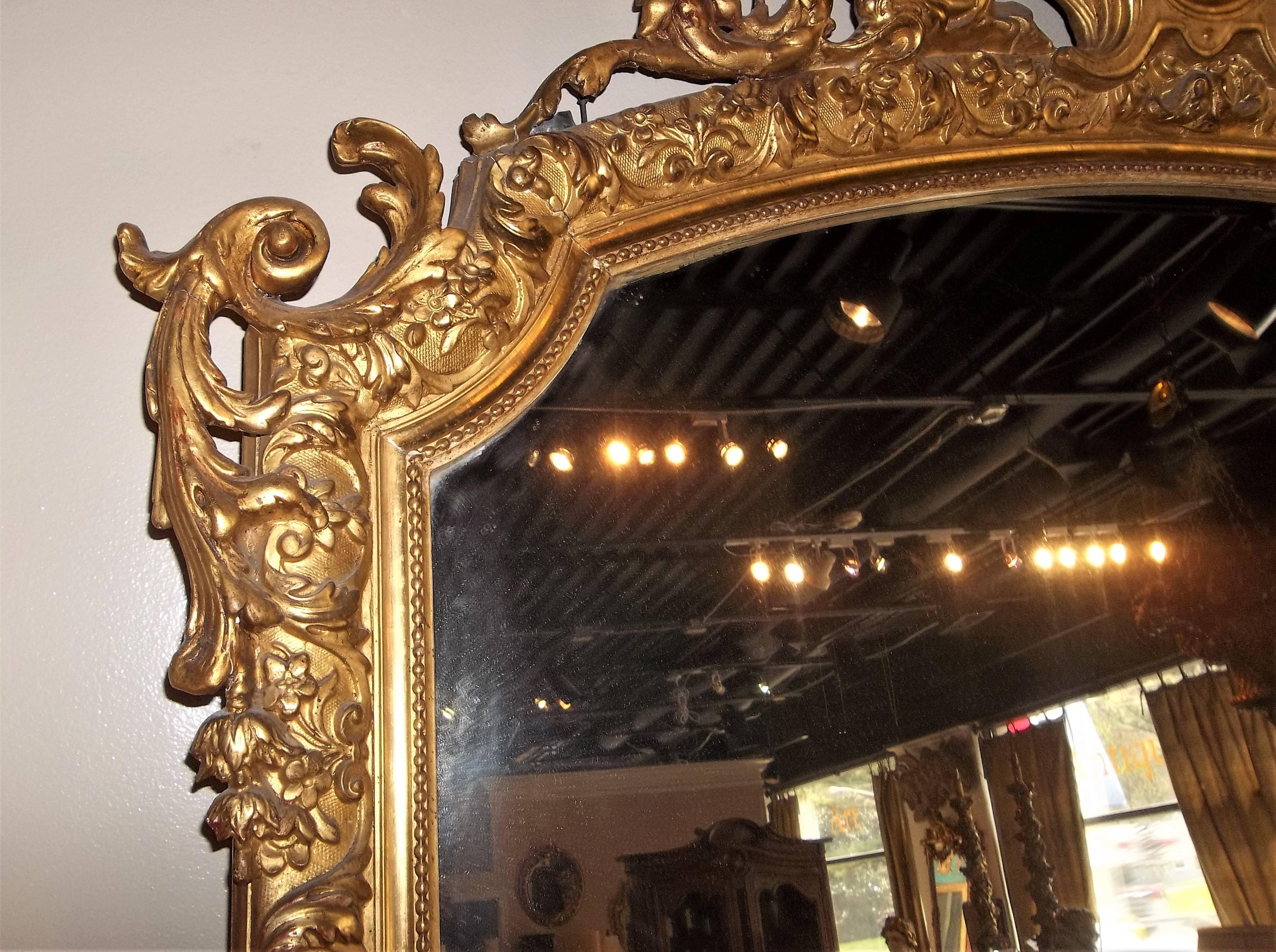 Belle Epoque Louis XVI Style Gilt Mirror In Good Condition In Nashville, TN
