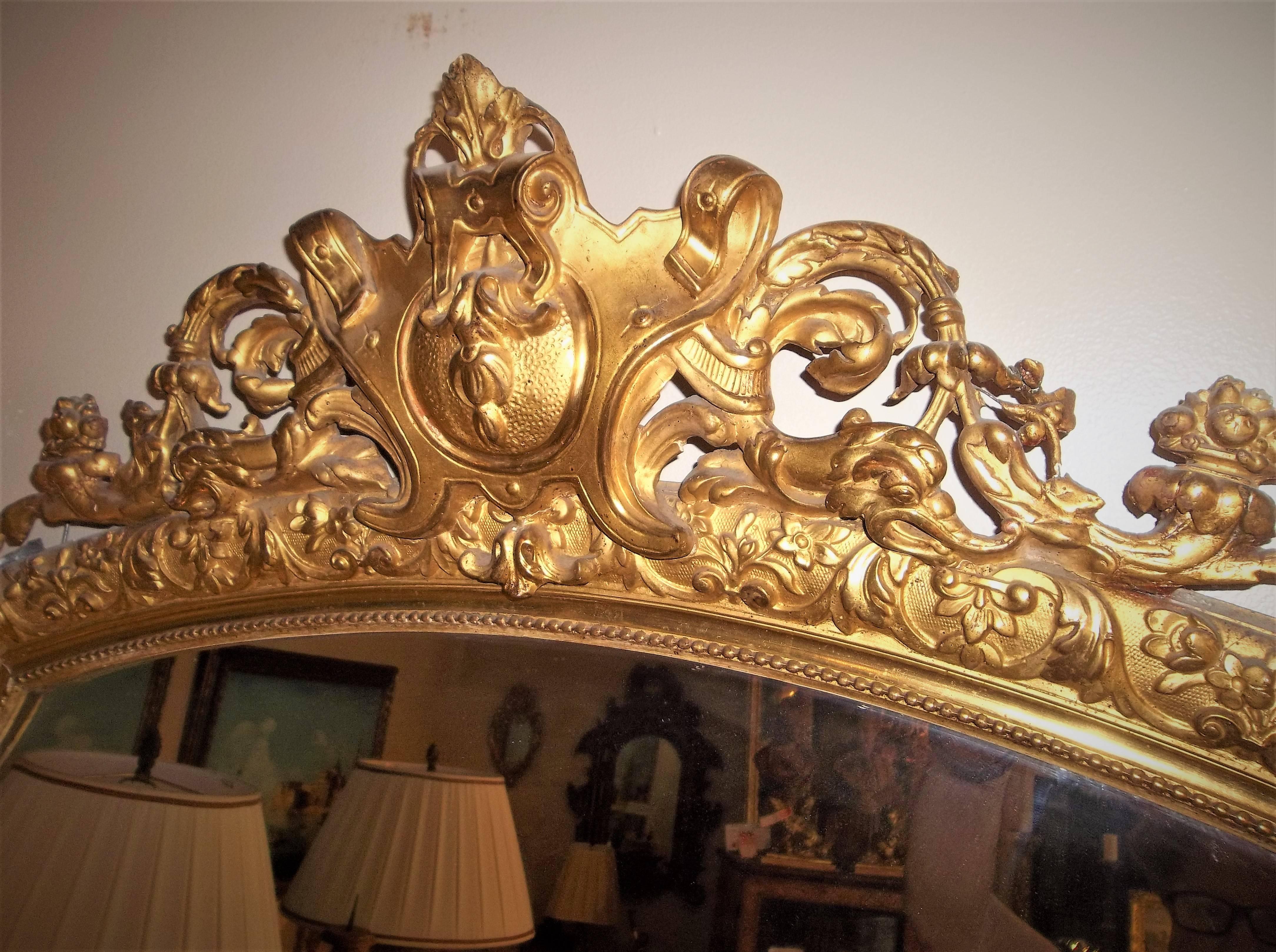 Belle Epoque Louis XVI Style Gilt Mirror 3