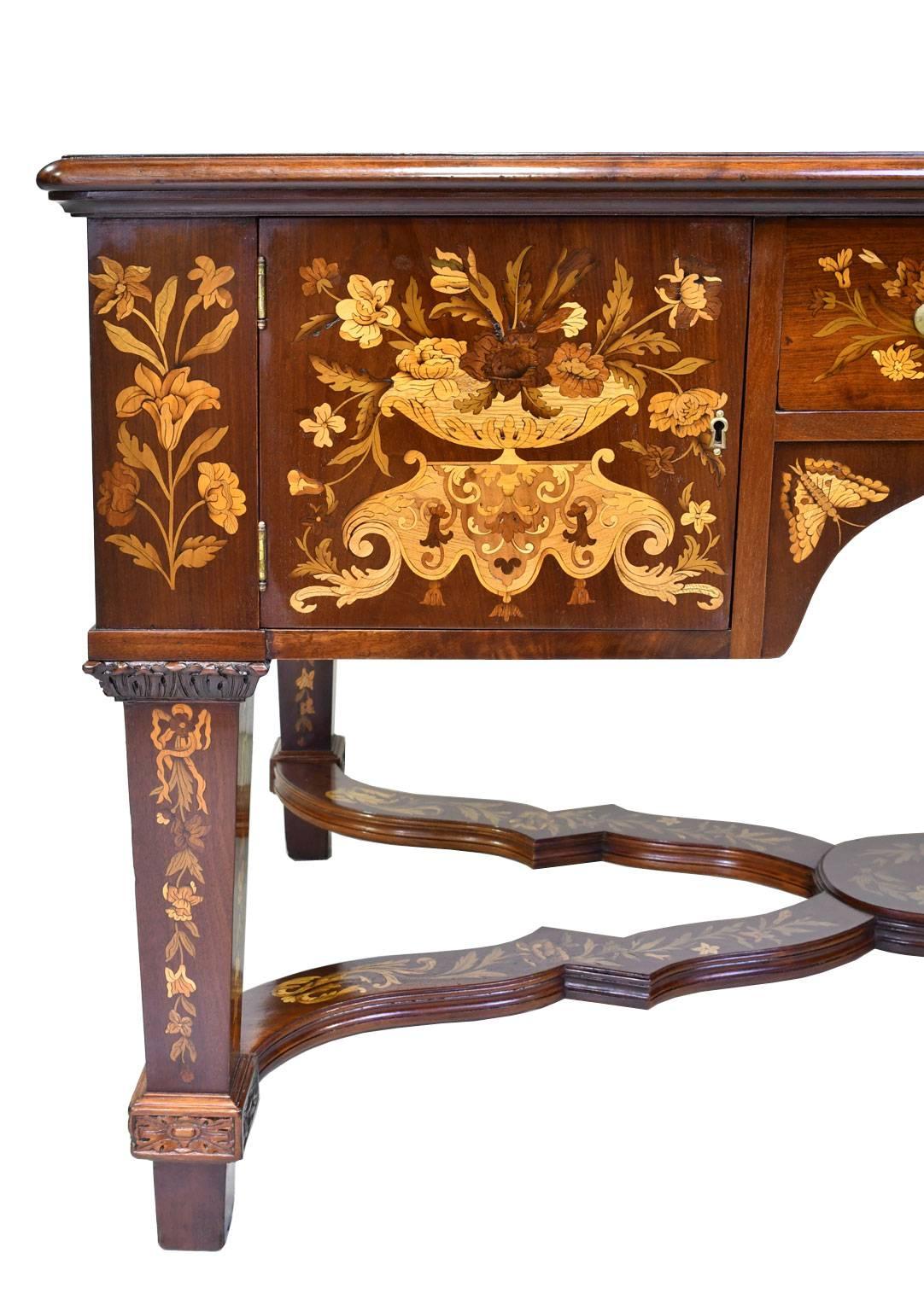Inlay Belle Époque Marquetry Partners' Desk, Europe, circa 1900
