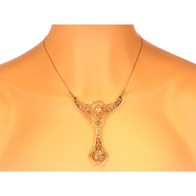 Belle Époque Multi Use Diamond Necklace and Pendant Made by Wolfers For Sale 12