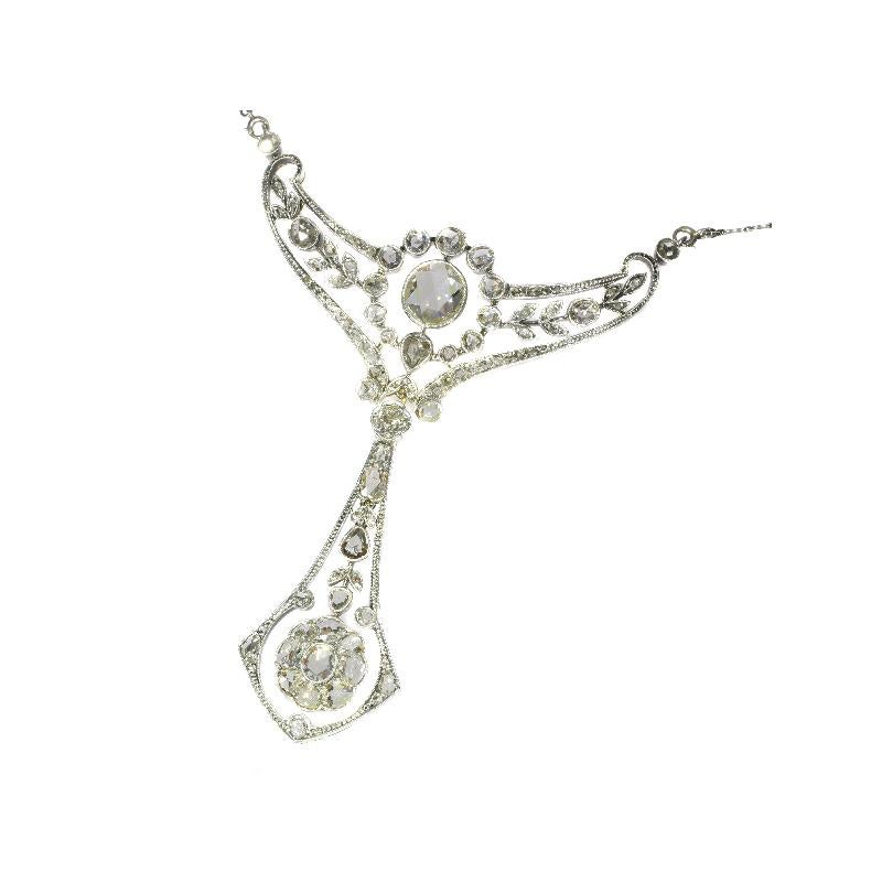 Women's Belle Époque Multi Use Diamond Necklace and Pendant Made by Wolfers For Sale