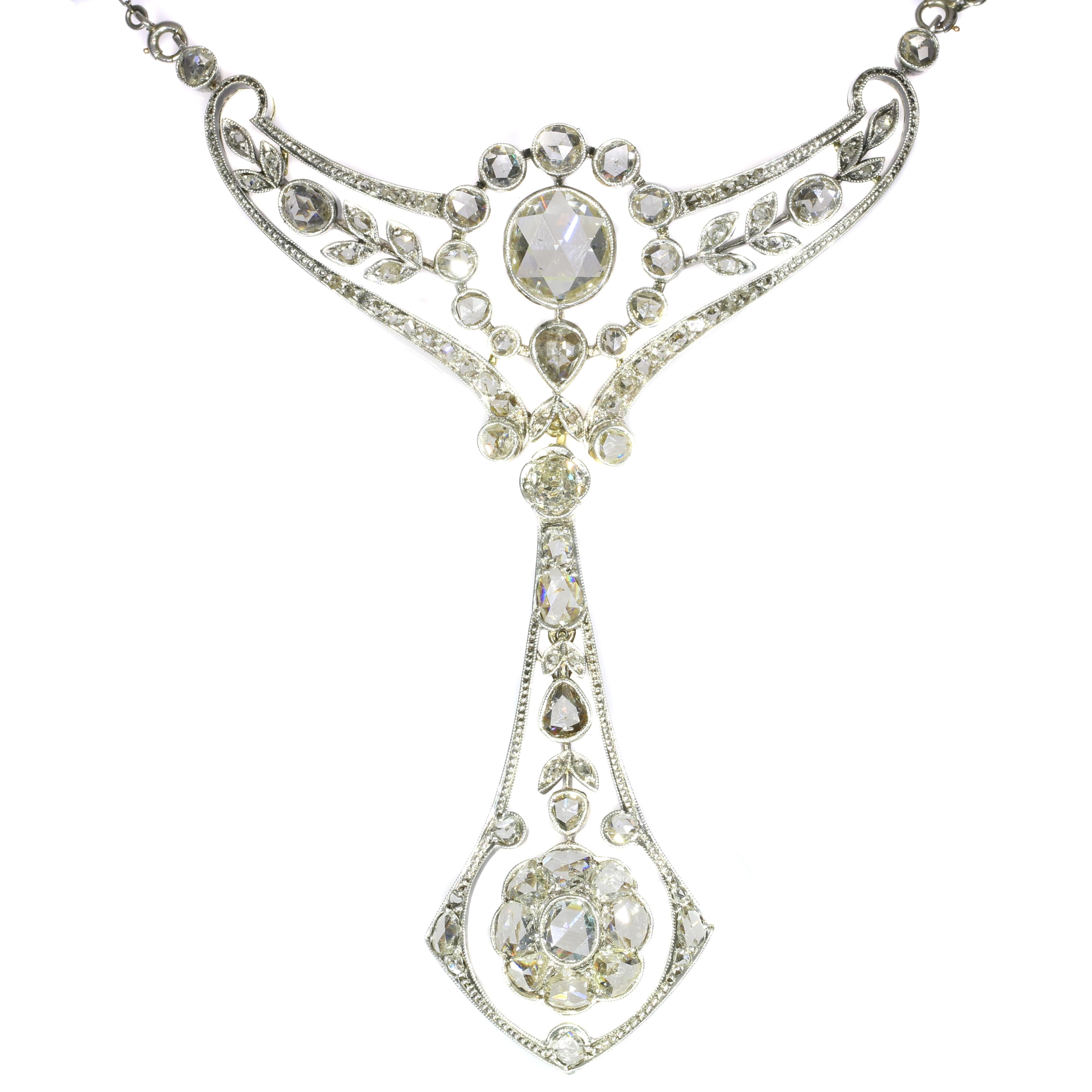 Belle Époque Multi Use Diamond Necklace and Pendant Made by Wolfers For Sale