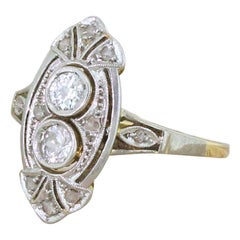 Belle Époque Old Cut Diamond Two-Stone Ring