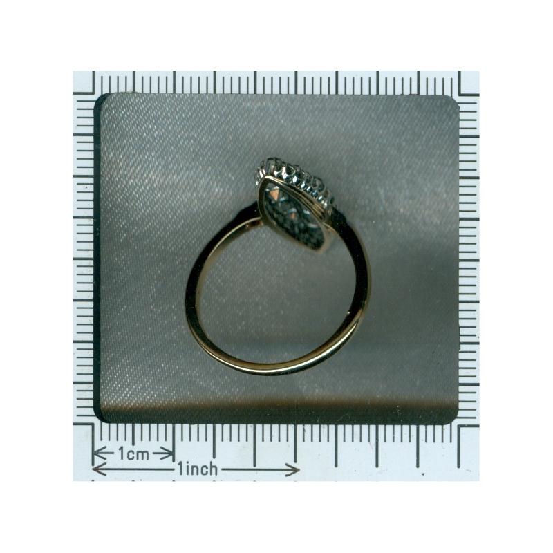 Belle Époque Old Mine Brilliant Cut Diamonds Engagement Ring im Angebot 11