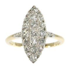 Belle Époque Old Mine Brilliant Cut Diamonds Engagement Ring