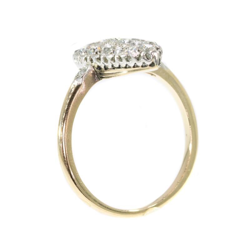 Belle Époque Old Mine Brilliant Cut Diamonds Engagement Ring im Angebot 2