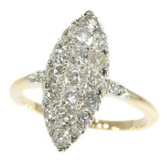 Belle Époque Old Mine Brilliant Cut Diamonds Engagement Ring
