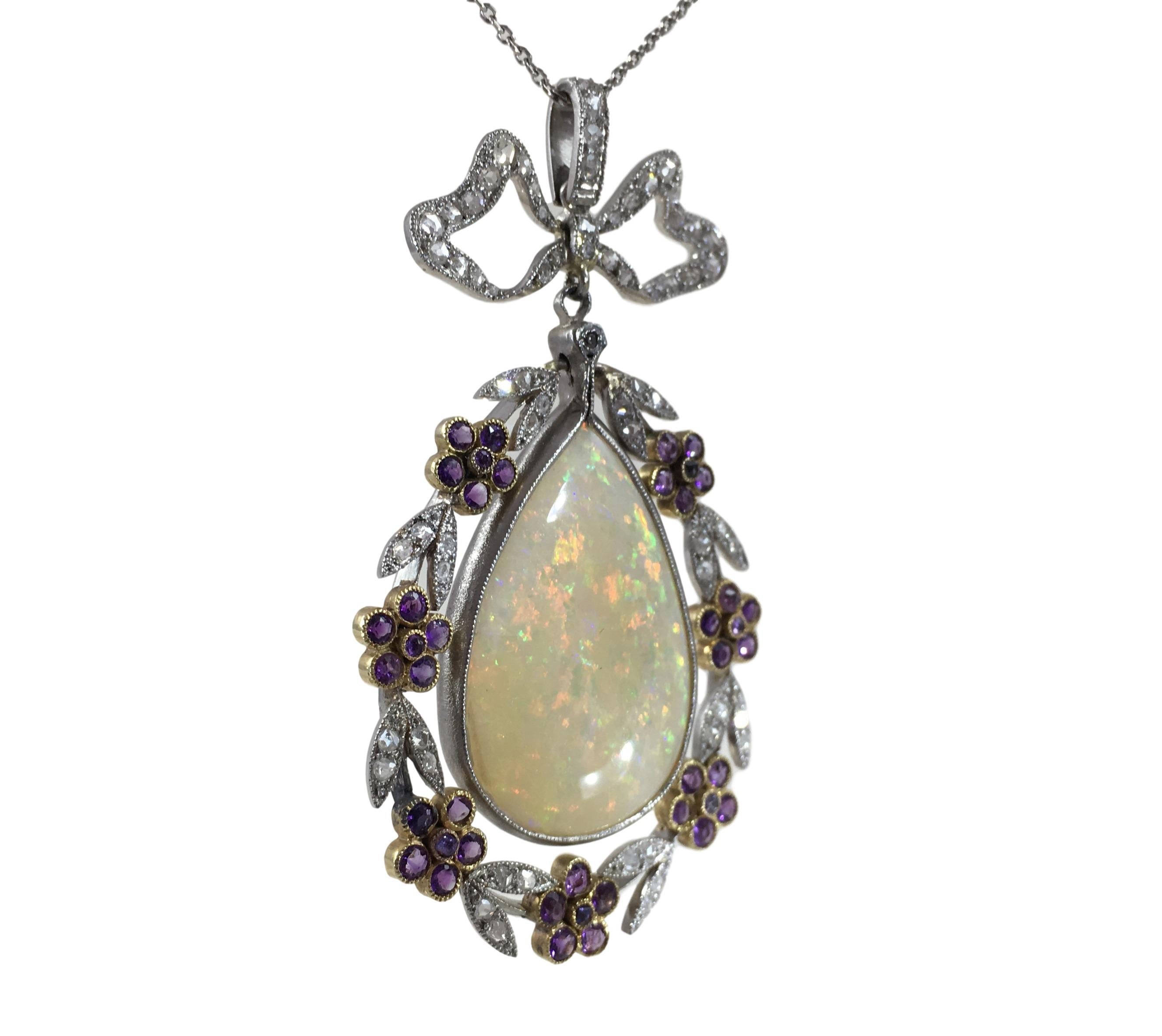 opal amethyst necklace