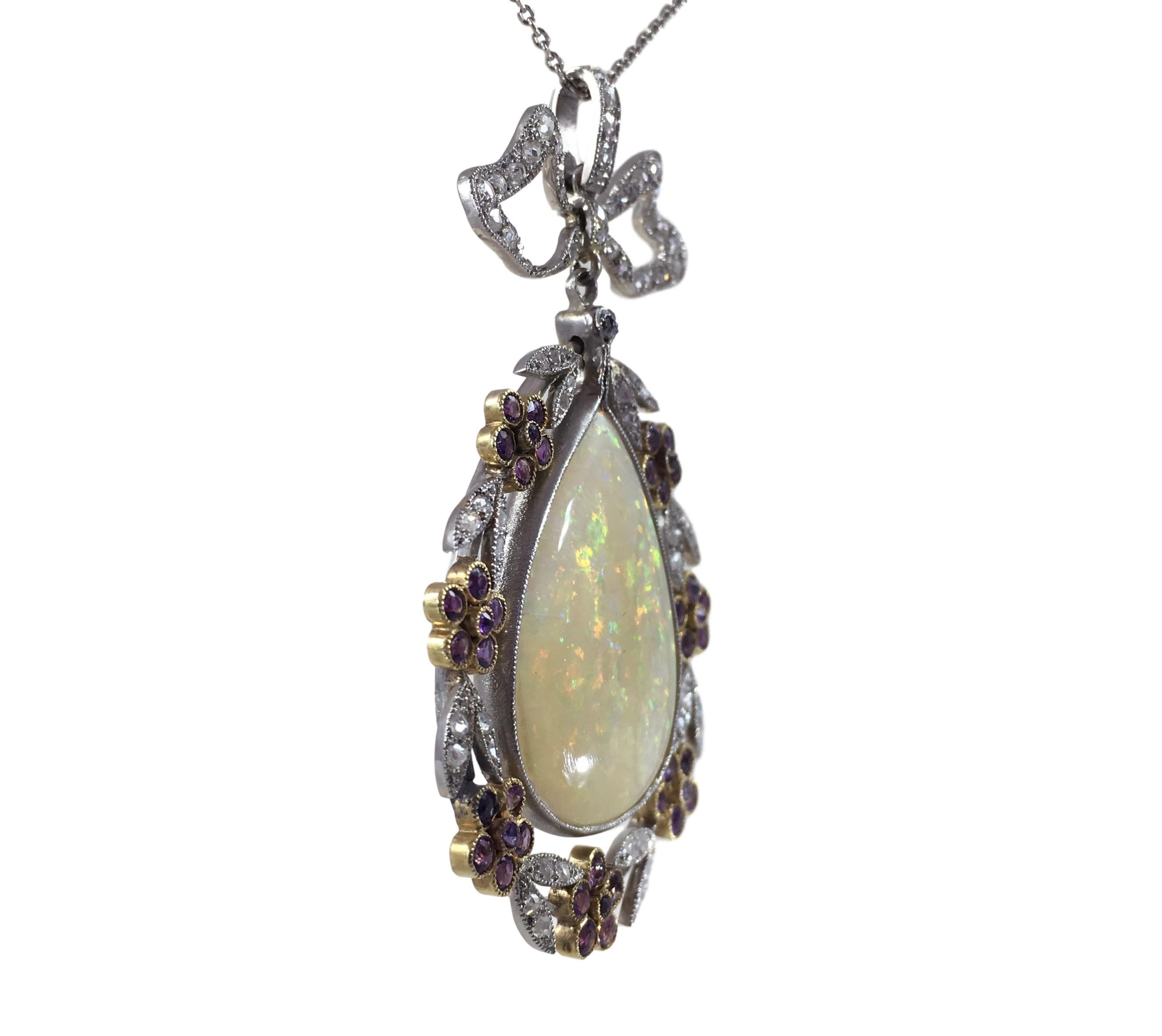 opal and amethyst pendant