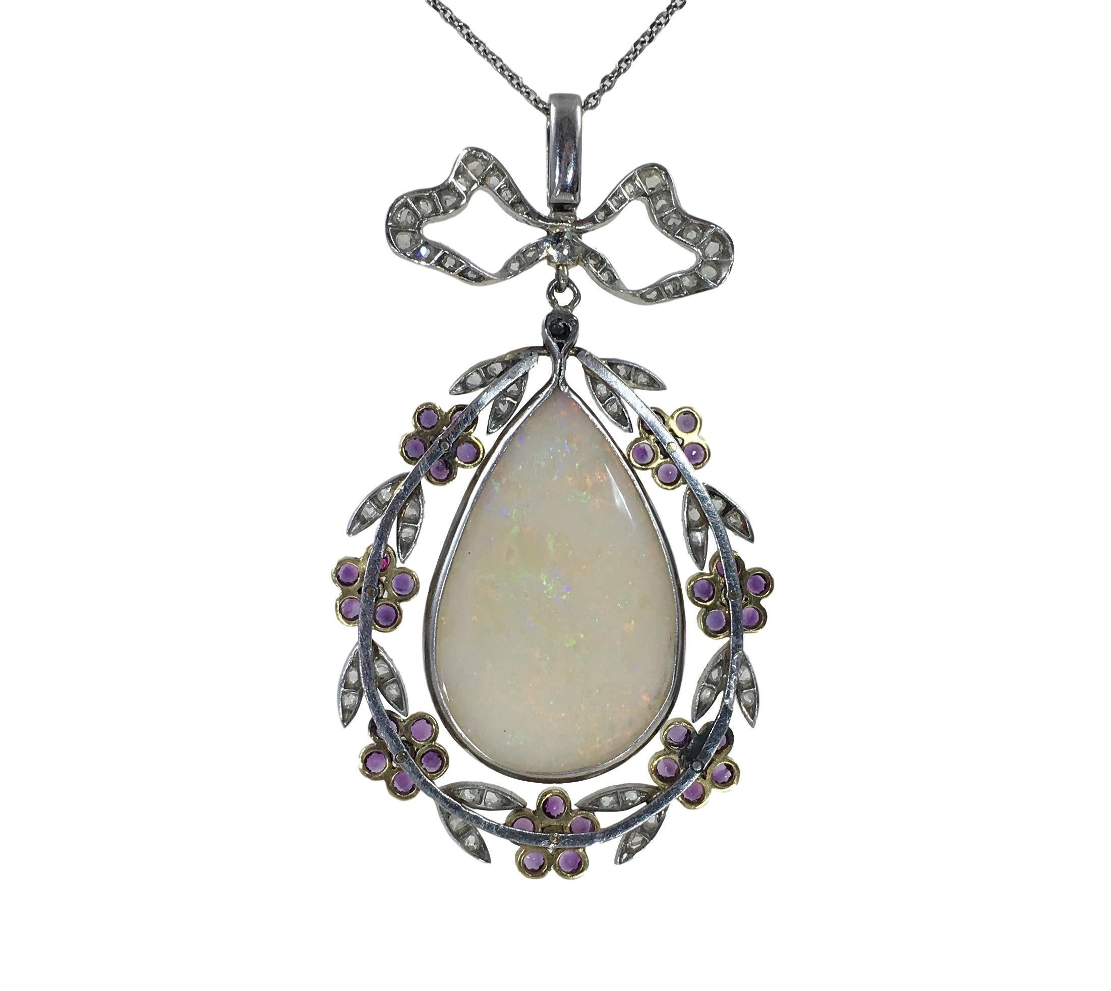 amethyst and opal necklace
