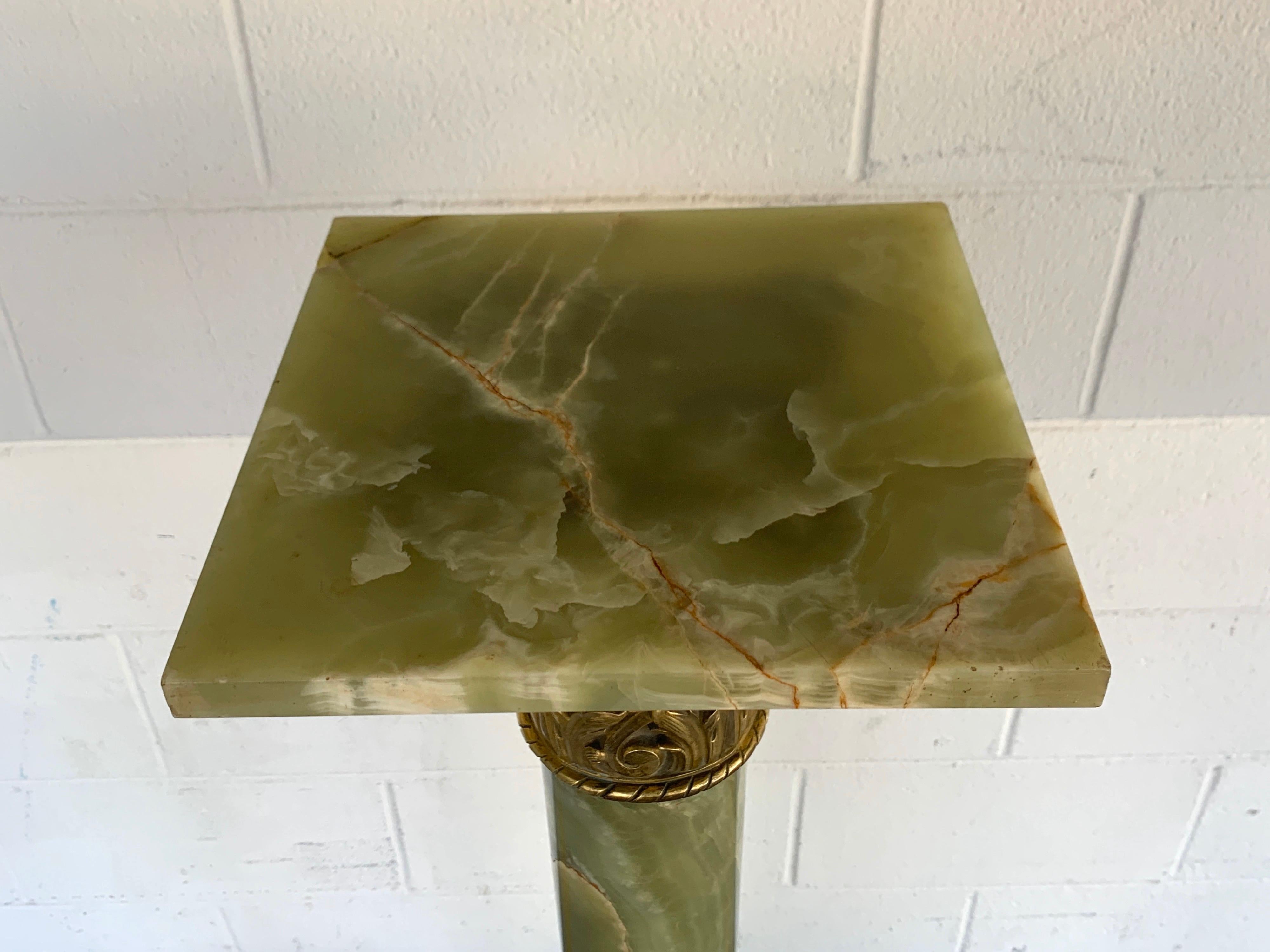 Belle Époque Ormolu & Green Onyx Pedestal In Good Condition In Atlanta, GA