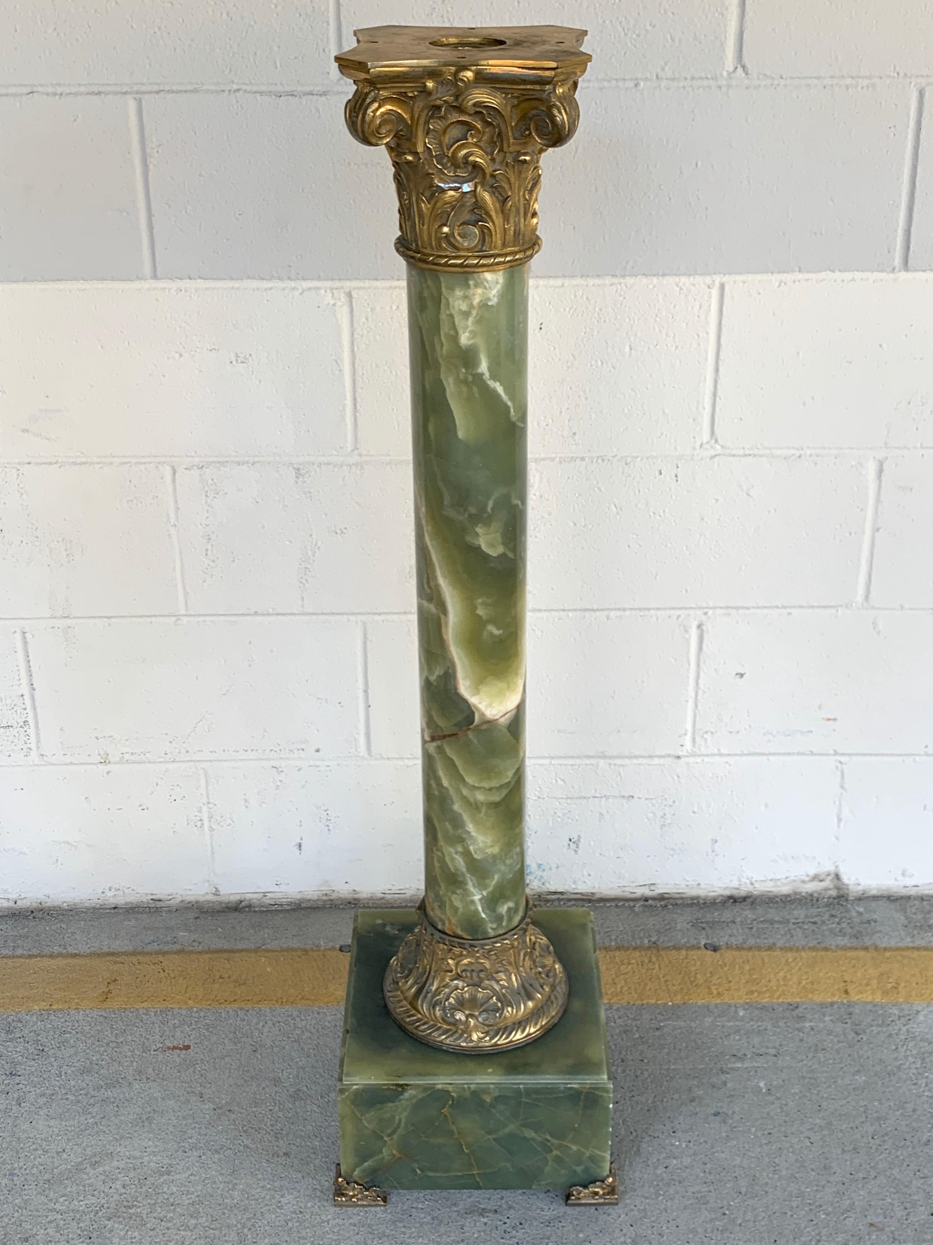 Belle Époque Ormolu & Green Onyx Pedestal 3