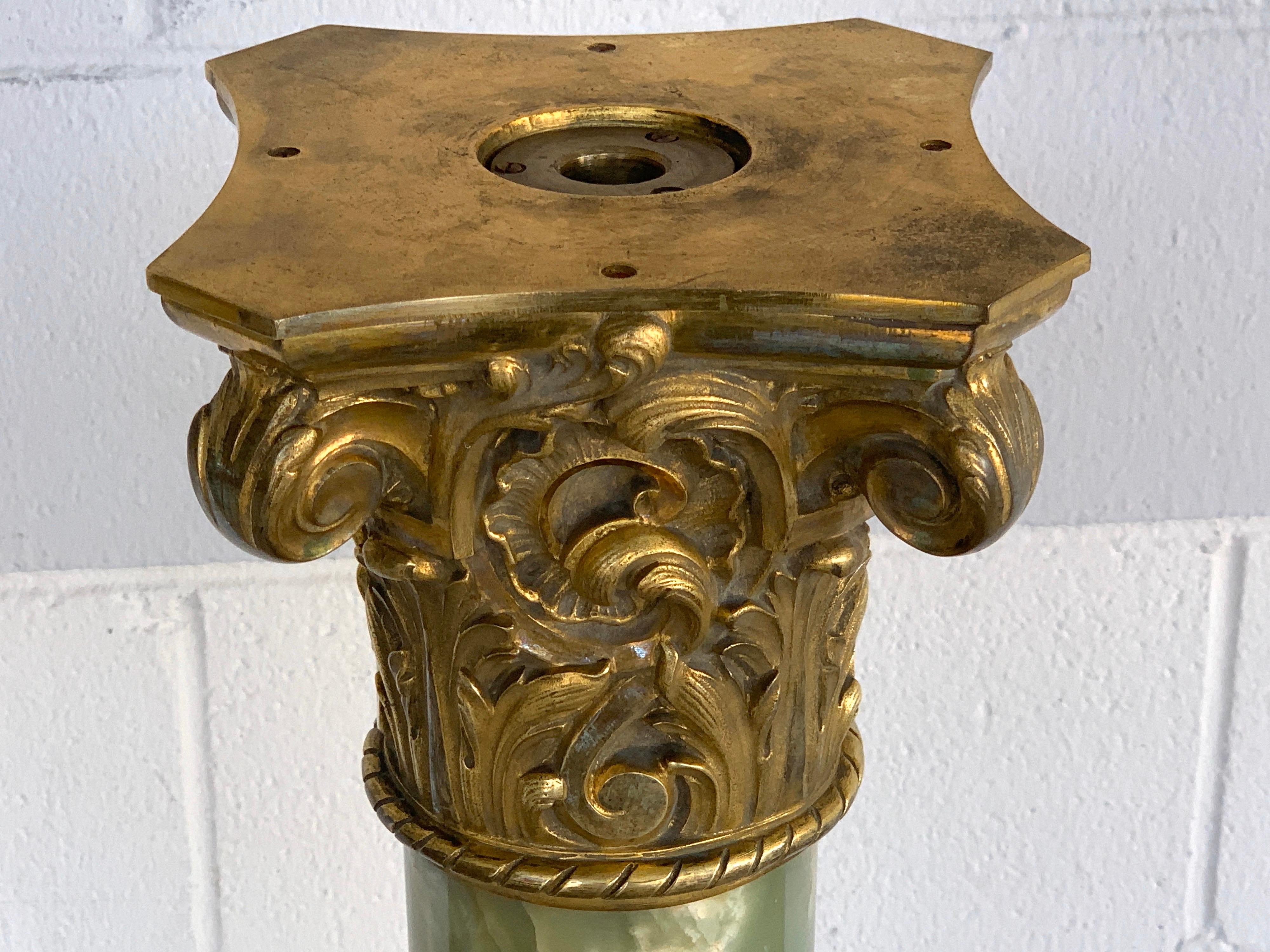 Belle Époque Ormolu & Green Onyx Pedestal 4