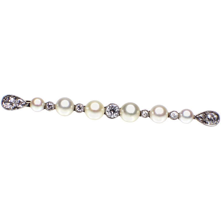 Belle Broche Ancienne 1900 Ornée De Perles - Bijou Vintage Occasion