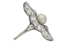 Belle Époque pearl and diamond ring, circa 1905.