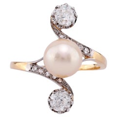 Anillo Belle Époque Perla Diamante Oro Amarillo 18K Toi Et Moi