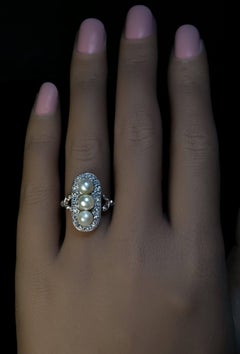Belle Epoque Pearl Diamond Antique Ring Ref: 280554