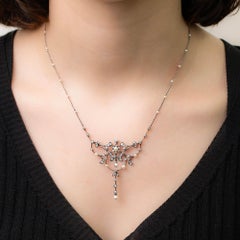 Belle Epoque Pearl & Diamond Necklace Circa 1900
