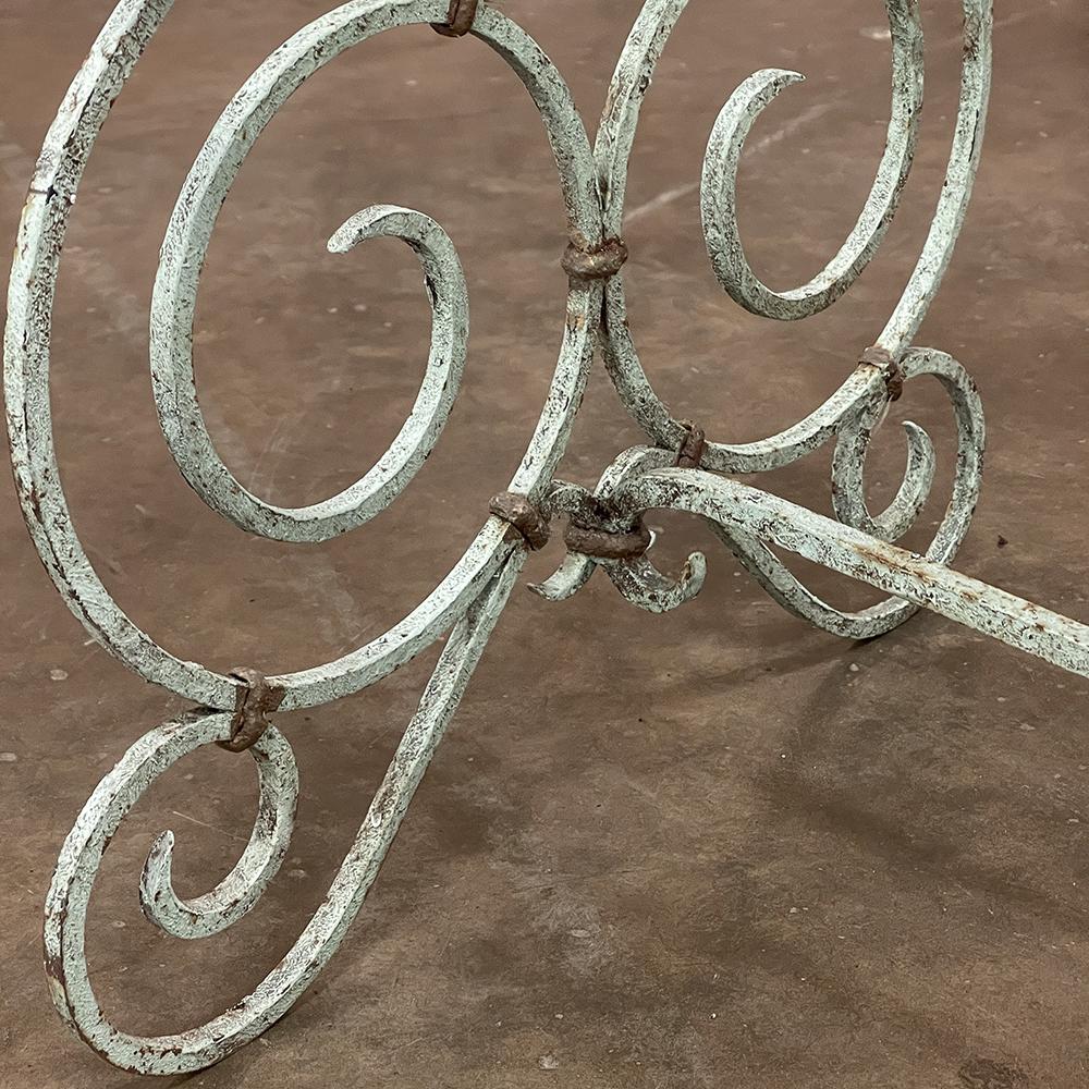 Belle Epoque Period French Painted Wrought Iron & Glass Coffee Table For Sale 9