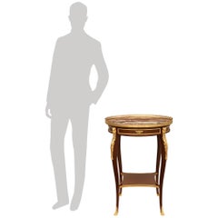 Belle Epoque Period Mahogany, Ormolu and Breche Violette marble side table