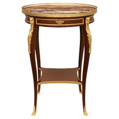 Belle Epoque Period Mahogany, Ormolu and Breche Violette marble side table