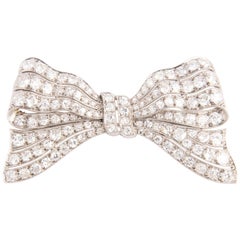 Belle Époque Platinum and Diamond Bow Hair Clip