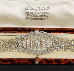 Belle Époque Rare Platinum Diamond Seed Pearl Bracelet