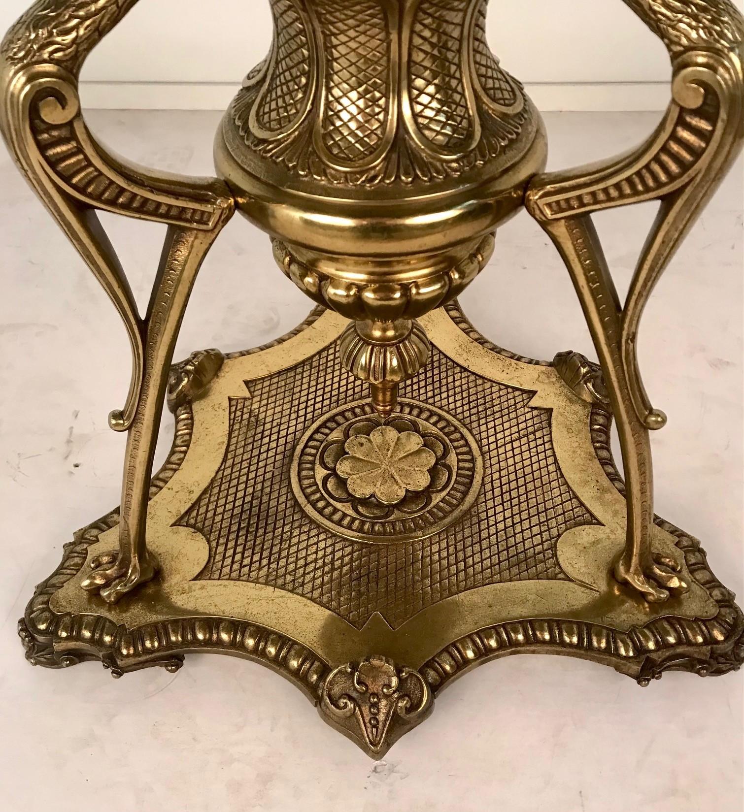 Belle Epoque Renaissance Style Brass Occasional Table For Sale 3