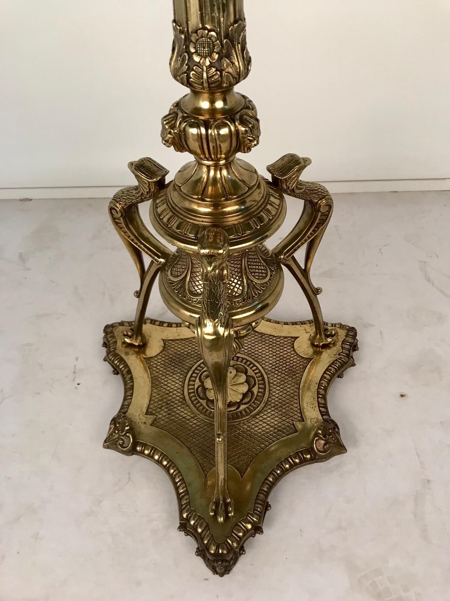 French Belle Epoque Renaissance Style Brass Occasional Table For Sale