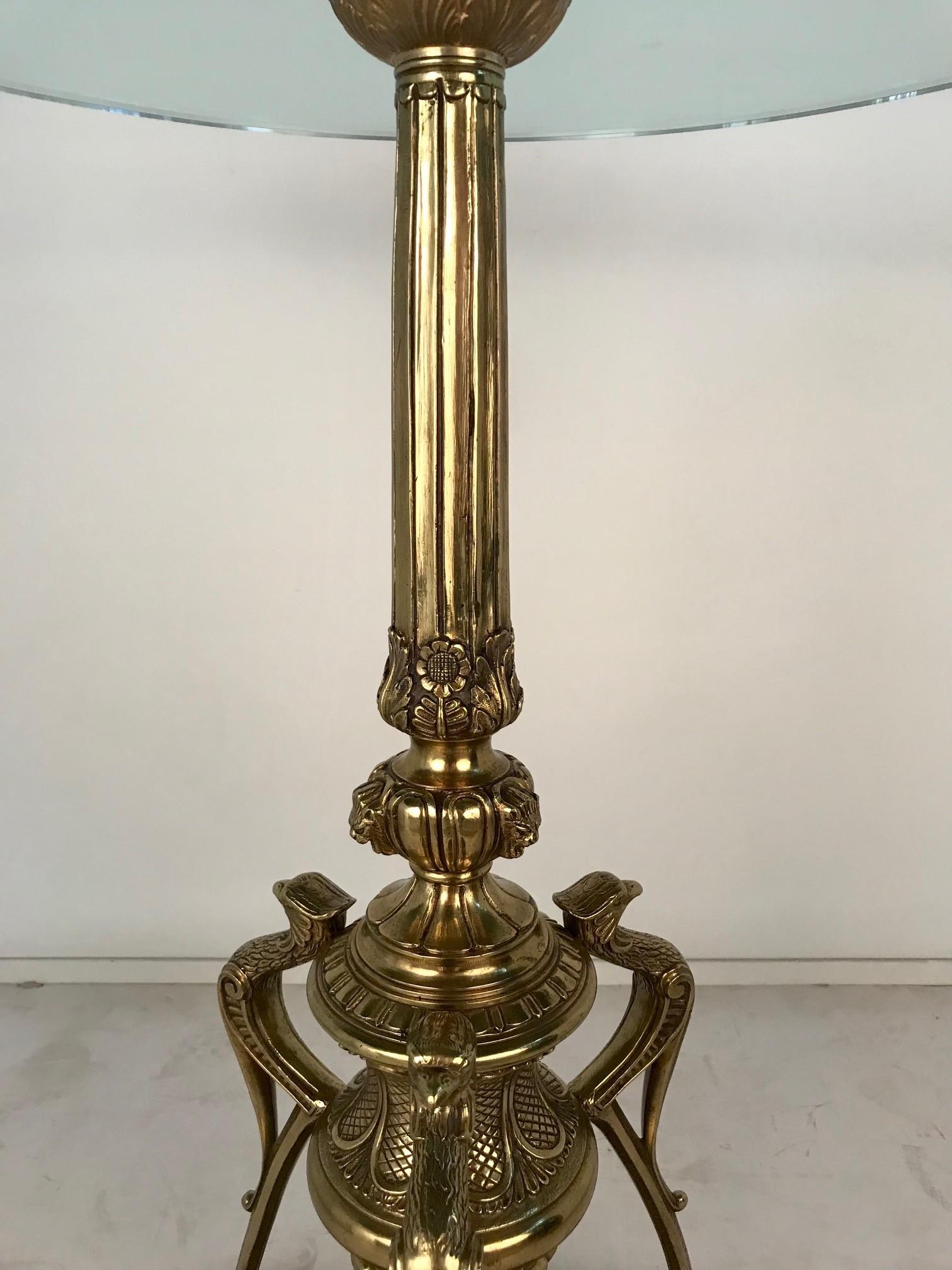 Cast Belle Epoque Renaissance Style Brass Occasional Table For Sale