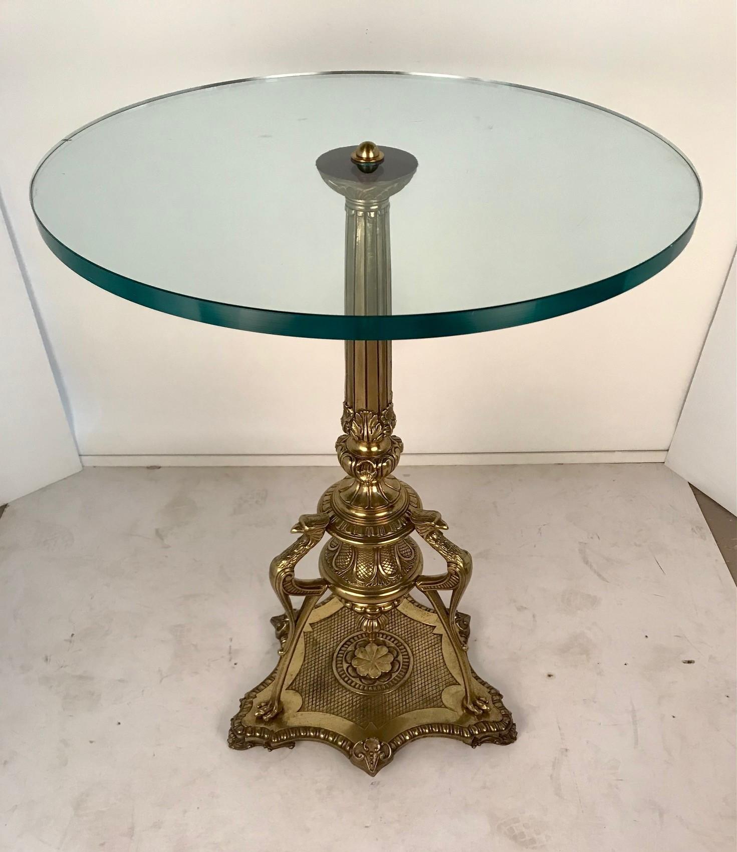 19th Century Belle Epoque Renaissance Style Brass Occasional Table For Sale