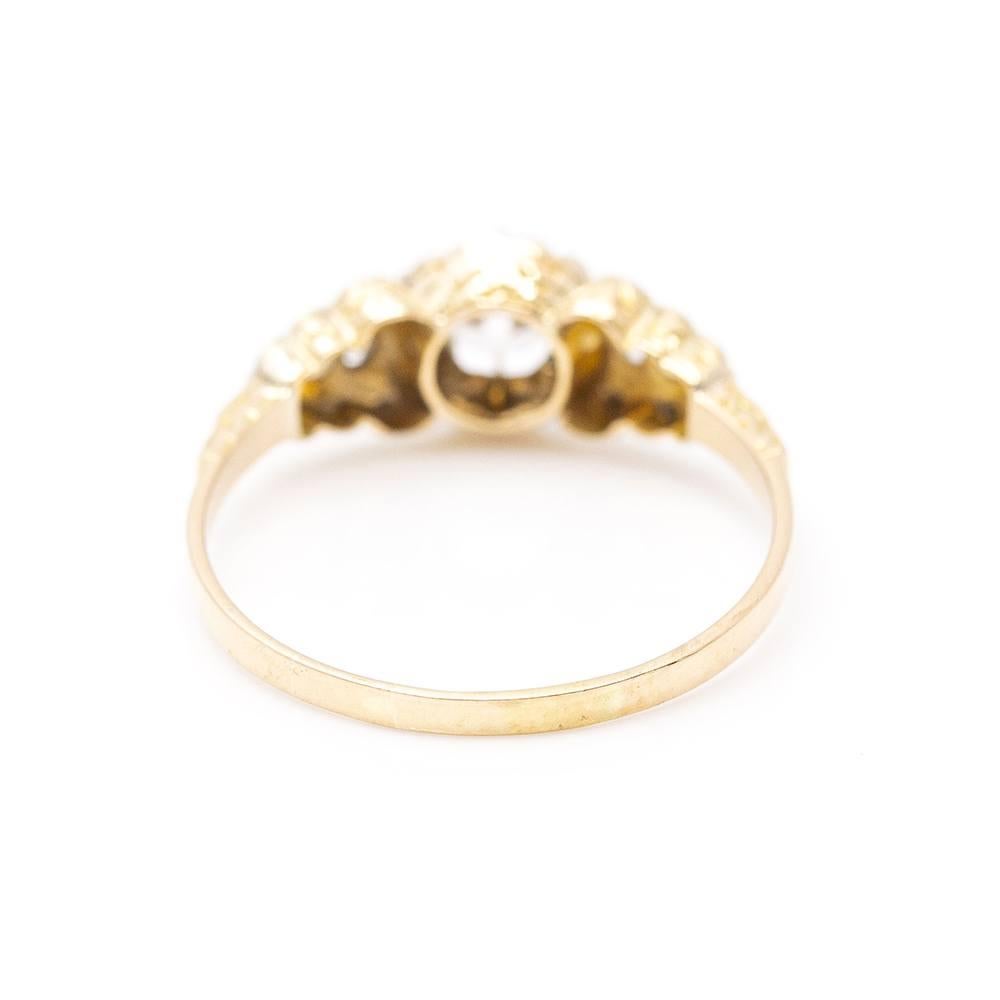 Belle-Epoque-Ring aus Gold, Platin und Diamanten im Angebot 2