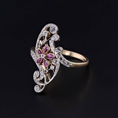 Belle Epoque Ruby and Diamond Ring of 18k Gold