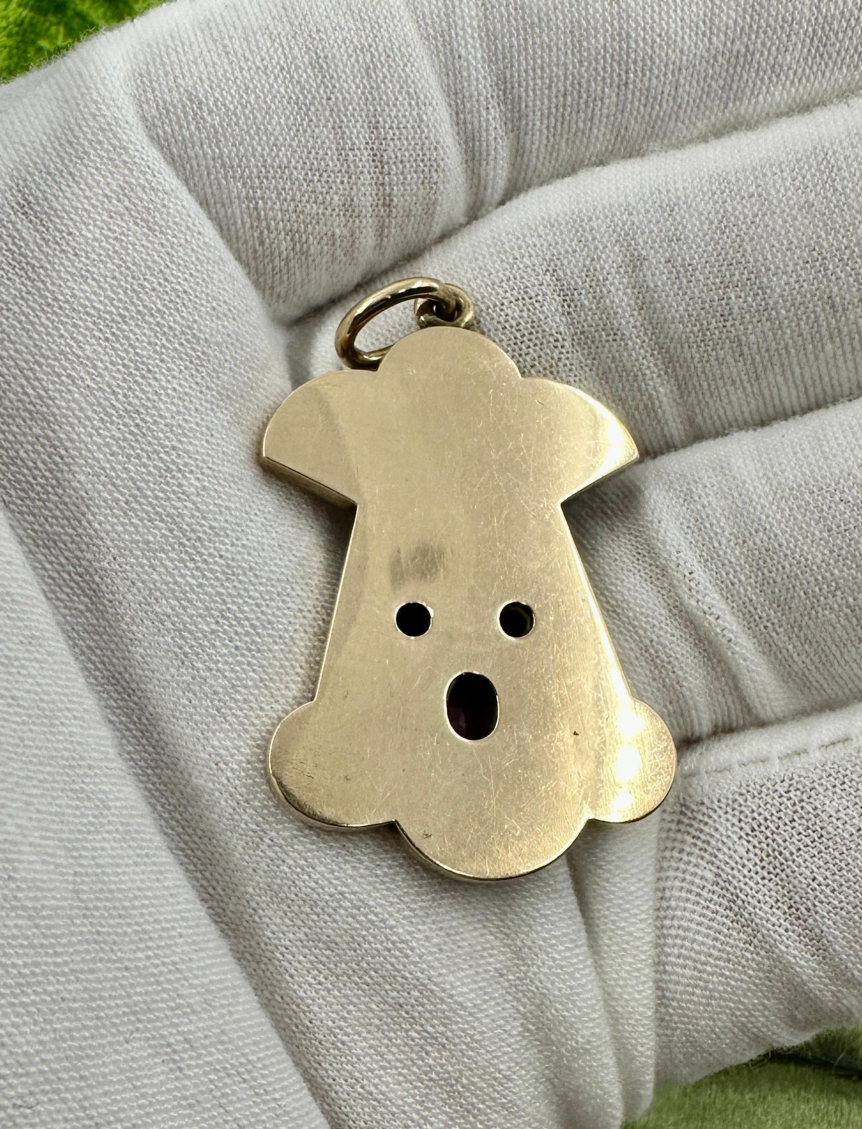 Collier Belle Epoque Rubis Saphir OMC Diamant Pendentif émail Or 14 carats en vente 5