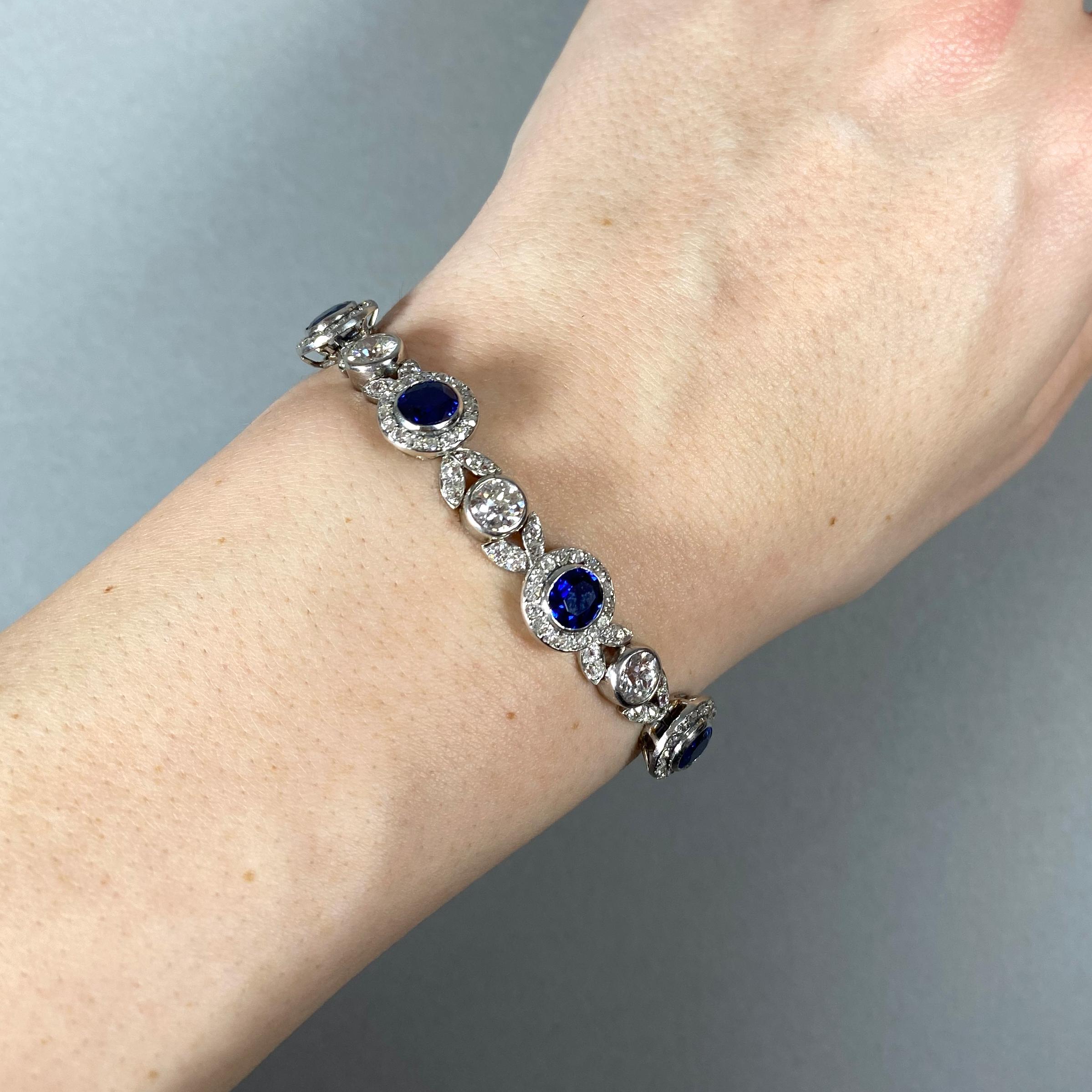 Belle Époque Sapphire and Diamond Bracelet In Good Condition In London, GB