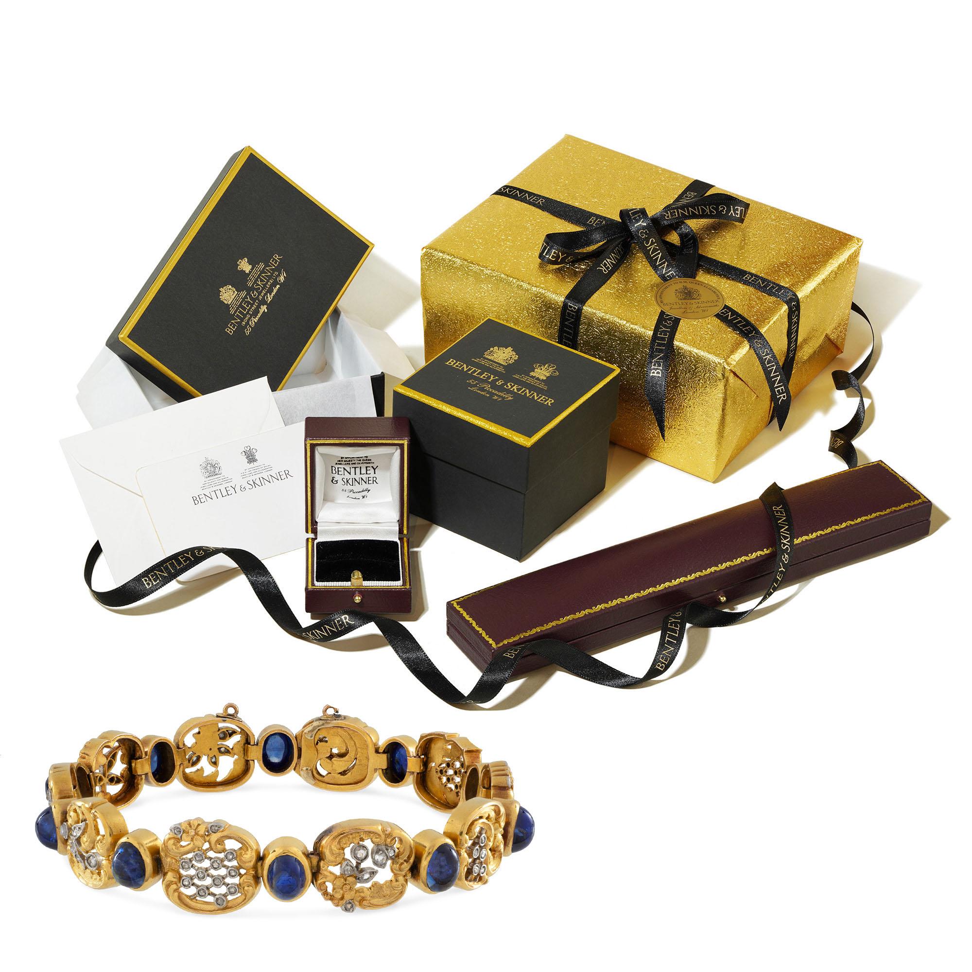 Oval Cut Belle Époque Sapphire and Diamond Bracelet For Sale