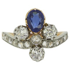 Belle Époque Sapphire and Diamond Tiara Ring